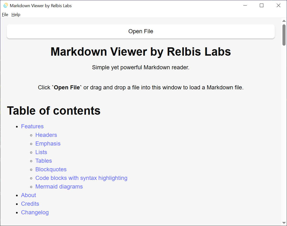 Application Home Page
